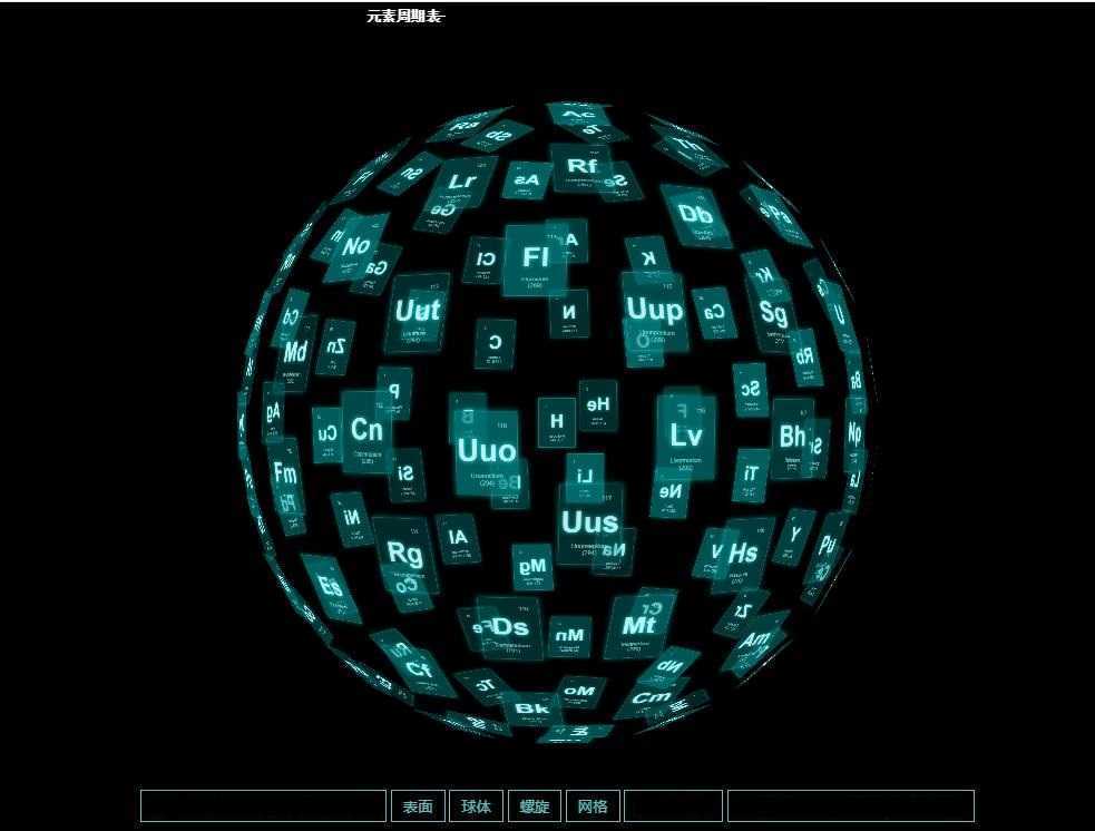 炫酷的元素周期表HTML – 经典化学元素周期表页面源码